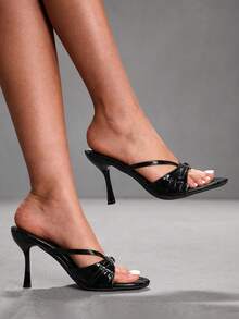 CUCCOO SZL Women's Buckle Design Fashionable Elegant High Heel Party Sandals - Black - View 3