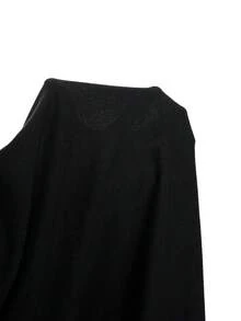 Miaspire 大码女式黑色T恤和格子紧身裤套装（冬季服装） - 黑色 - 查看 7