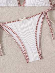 Swim Mod 2pcs Women's Random Fabric Elegant Bikini Set Swimsuit - White - View 3