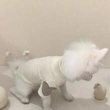 Pc1,Dark Green High Neck Dog Clothes With Heart Patch For Small Dogs Daily Wear - Multicolor - View 11