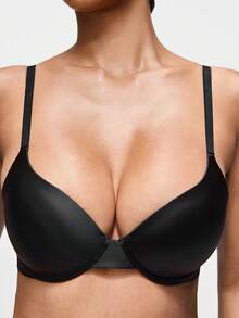 SHAPORA 1 chiếc áo ngực có đệm màu đen, gọng, chất liệu vải lấp lấp, nâng đỡ và làm nổi bật vòng một. - màu đen - Xem 7