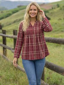 EMERY ROSE 女士格紋百褶衫