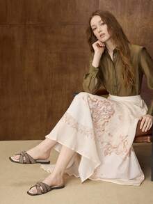 MOTF PREMIUM SQUARE-TOE SIMPLE AND COMFORTABLE WOMEN FLAT SANDALS FOR SUMMER VACATION, BACK TO SCHOOL COLLEGE STUDENT SHOES, FOR NEW YEAR HOLIDAY, SPRING SHOES SPRING BREAK EASTER VALENTINE'S DAY - Mocha Brown - View 3