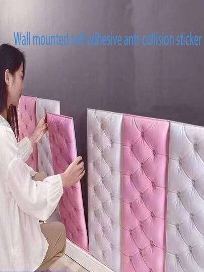 Self Adhesive 3D Design, Elegant Diamond Pattern On Tatami Headboard, Soft Cushion Wall Pad, Black And White Alternating, Suitable For Bedroom And Living Room Decoration, Bedroom Decoration Suitable For Children Adhesive Foam Wallboard, Leather Covered Decorative Anti-Collision Cushion Wallpaper, Used For Wall Covering Room Headboard Safety,