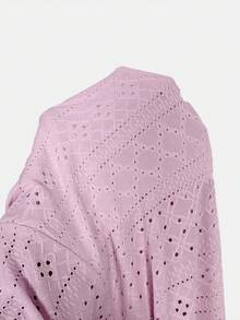 Plus Size Women Jacquard Strap Casual Jumpsuit Pants - Pink - View 6