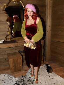 Gretanique 2025 New Arrive Minimalism Fall Women Minimalist Casual Solid Color Ribbed Knit Cropped Cardigan, Spring/Autumn Green Cardigan Shrug Sweater For Going Out Outfits, Back To School, Graduation, Streetwear, And Stockholm Style,,Christmas Sweater - Green - View 1