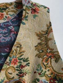 Sweetra 波西米亚风V领系带短款提花面料差异化度假性感复古早春女式外套 - 彩色 - 查看 5