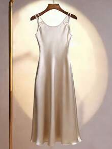 Franclia 新款时尚深V领修身女装 - 杏色 - 查看 2