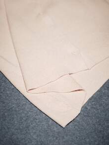 Lumivelle Khaki Deep V-Neck Fitted Short Sleeve Spring/Summer Knit Sweater Dress - Khaki - View 8