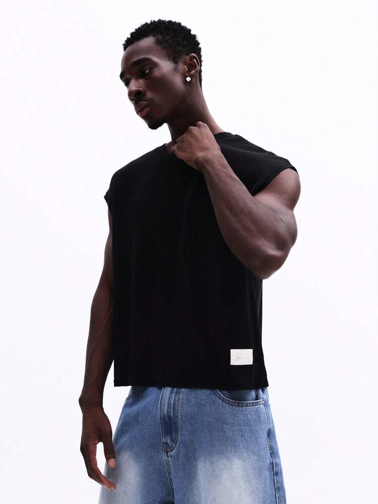 Ribbed Crew Neck Tank Top