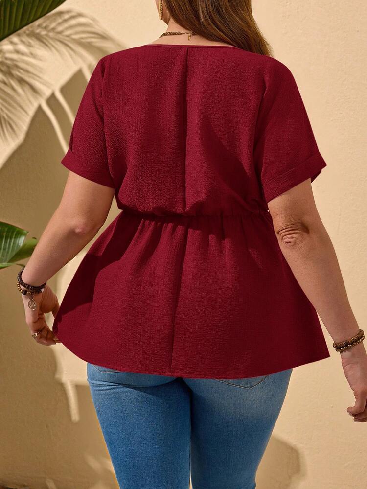Plus Size Round Neck Batwing Sleeve Casual Solid Color Blouse, Pride Life, LGBTQ Lesbian Pride, Pride-Woman, Pride Gift Rainbow, Pride Month Printable, Summer For Women, Summer Top, Vacation Woman, Going Out Top, Country Concert , Cute Summer Top