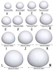 1pc 白色实心泡沫半球,手工DIY插花,婚礼装饰,蛋糕模具,商场装饰,婚礼场景球,绘画DIY早教太阳系制作半圆形泡沫球,插花泡沫球,半圆形球婚庆路花,插花球,婚礼道具,婚礼用品 - 白色 - 查看 14