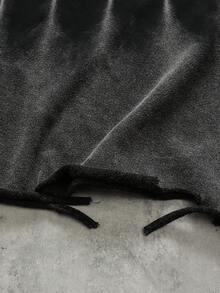 ROMWE MEN Men's Casual Distressed Washed Loose Fit Round Neck Short Sleeve T-Shirt - Black - View 5