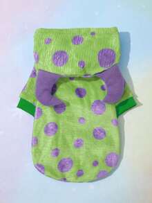 PETSIN 1pc Polka Dot Fleece Monster Costume Hoodie For Pets - Multicolor - View 6