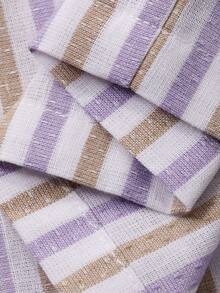 DAZY Bear & Ditsy Floral Top Paired With Striped Pajama Pants, Women Sleepwear Set - Beige - View 10