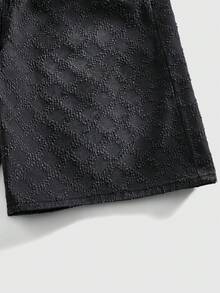 ROMWE MEN Men's Casual Loose Denim Shorts, Summer - Black - View 4