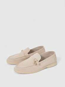 Women's Casual Tassel Design Comfortable Slip-On Loafers, Versatile For Daily Commute Valentine's Day - Chantilly - View 3