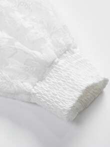 Elegant Lace Lantern Sleeve Cinched Waist Ruffle Puff Dress, & Luxurious Style For Teenage Girls