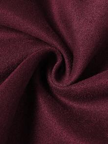 Lyxana 女士优雅复古麂皮褶皱A字高腰阔腿短裤，秋冬季百搭，适合度假和日常穿着 - 酒紅色 - 查看 5