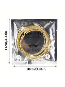 Folk Acoustic Guitar Strings Brass Hexagon Steel Core Set For Classic Replacement Music Instrument Accessories - Gold - View 13