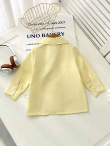 Infant/Baby GirlFashionable Striped Long Sleeve Shirt, Spring/Autumn - Yellow - View 2