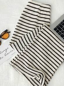 少女休闲舒适黑白条纹浅色长裤，百搭日常穿着 - 黑與白 - 查看 8