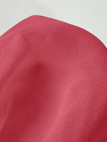 Almamuse 女士休闲纯色荷叶边迷你裙，夏季 - 西瓜粉 - 查看 7