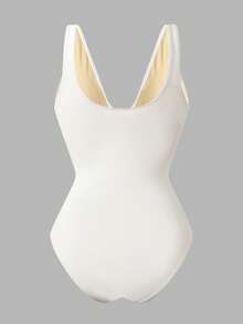 Swim Oasis Bộ đồ bơi liền thân thiết kế khoét rỗng gợi cảm dành cho nữ cỡ lớn năm 2026, kèm chân váy quấn, là một món đồ cao cấp thích hợp cho bãi biển. - trắng - Xem 5