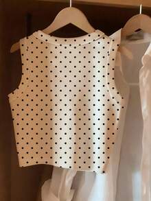 Nuevas llegadas de primavera/verano para mujer, tops de camiseta sin mangas con estampados de rayas, lunares y unicolor, un estilo versátil y ajustado que combina con todo - Multicolor 2 - Ver 3