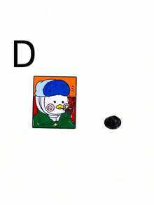 Joivida 1/4件套可爱鸭子卡通油画胸针，复古手工艺术品，独特翻领别针，男女皆宜，时尚配饰，送给朋友或艺术家的礼物 - 彩色 - 查看 10