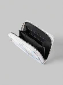 ROMWE Goth 1Pc Crystal Flower Design Minimalist Style Zipper Coin Wallet, Suitable For Women - Multicolor 1 - View 4