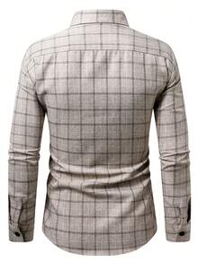 Manfinity CasualCool 男士梭织格纹商务长袖衬衫，秋季款