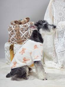 PETSIN 1件米色小熊图案法兰绒宠物可爱小熊冬季加厚保暖服 - 彩色 - 查看 9