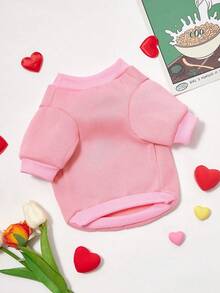 PETSIN 1 件宠物狗猫粉色豹纹爱心图案可爱时尚套头衫，情人节狗狗猫咪通用 - 彩色 - 查看 2