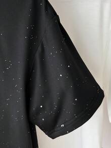 青少年（男童）休闲暗黑街头风亮片短袖T恤，春夏款 - 黑色 - 查看 7