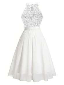 Rometta Rochie elegantă cu imprimeu de paiete și mâneci lungi pentru femei, plus size, ținută lungă - Multicolor - Vizualizare 2