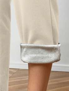 EMERY ROSE Women's Winter Thermal Lined Warm Straight-Leg Pants - White - View 7