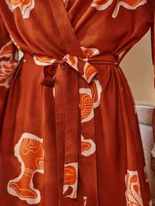 Lullawish Bohemian Floral Print Bubble Crinkle Women Robe - Multicolor - View 7