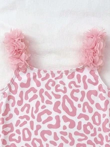 LMoss Kids 女婴豹纹荷叶边连体泳衣 - 彩色 - 查看 3