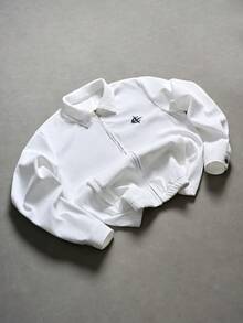 PAVTROS 男士简约黑色灯芯绒夹克 - 白色 - 查看 3