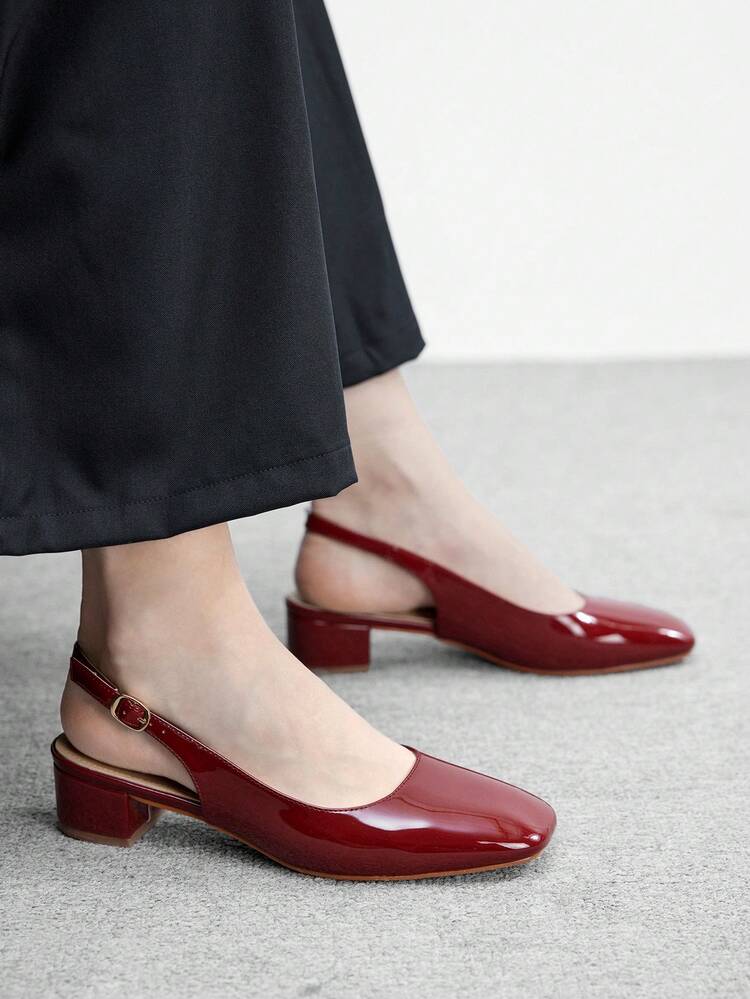 CUCCOO BIZCHIC Women's Pointed Toe Buckle Design Fashion Daily Wear Slip-On High Heel Sandals Valentine's Day