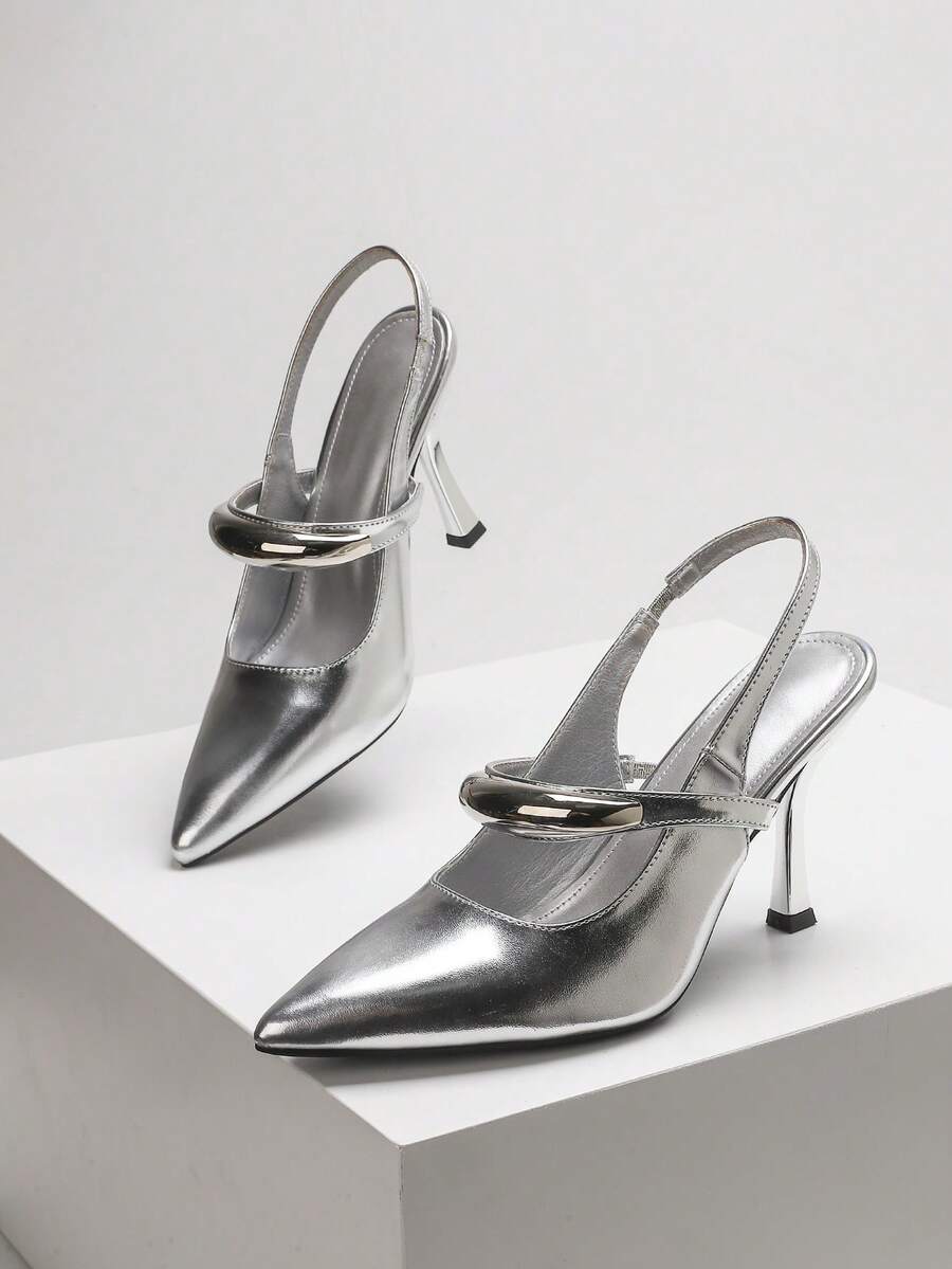 CUCCOO SZL Women's High-Heeled Shoes Valentine's Day - Silver - View 1