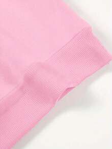 EMERY ROSE Women's Casual Everyday Commute Sequin Letter Heart Print Dropped Shoulder Loose Warm Fleece Crew Neck Sweatshirt, Autumn/Winter - Red - View 4