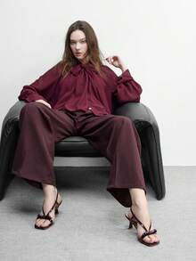 CUCCOO BIZCHIC Women's Square Toe Buckle Design Fashion High Heel Sandals For Daily Wear - Burgundy - View 6