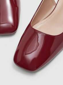 CUCCOO BIZCHIC Damen Spitze Zehen Schnallen Design Mode Alltags Slip-On High Heel Sandalen - Bordeaux - Übersicht 8