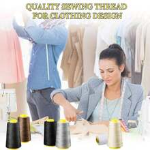 1pc Elastic Lockstitch Sewing Thread, 3000 Yards Spool, 100% Polyester Serger, Overlock, Quilting Thread For Stretchy Fabrics Like Swimwear, Lingerie, Knitwear, Socks, Etc. - Multicolor - View 3