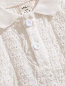 Souflis Souflis Unisex Baby White Polo Collar T-Shirt, Versatile All-Match Outfit Suitable For All Occasions In Summer - White - View 4