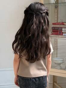 DAZY 女童（小号）无袖薄款背心外套 - 卡其色 - 查看 2