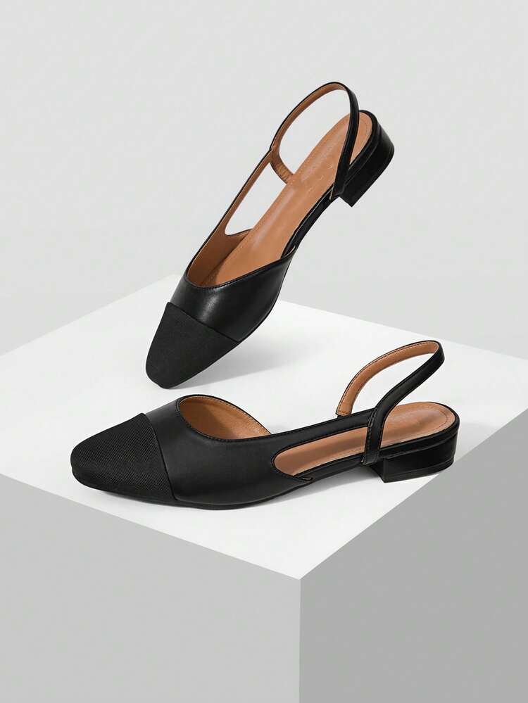 WOMEN PATCHWORK SLINGBACKS FLATS VALENTINE'S DAY SPRING SHOES