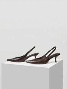 MOTF PREMIUM POINTED TOE MINIMALIST DAILY COMMUTE WOMEN HIGH HEEL PUMPS FOR CHRISTMAS - Coffee Brown - View 4